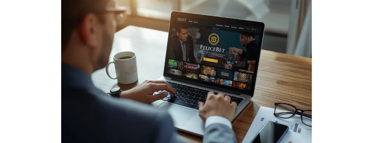 FeliceBet Spieler nutzt FeliceBet Casino auf Laptop im Online Casino